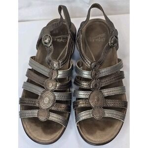 Dansko Drea‎ Womens Pewter Copper Silver Slingback Wedge Sandals Size EU 37